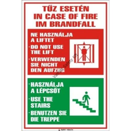 Tuz esetén ne használja a liftet(utánvilágító)1 pvc 150x200mm