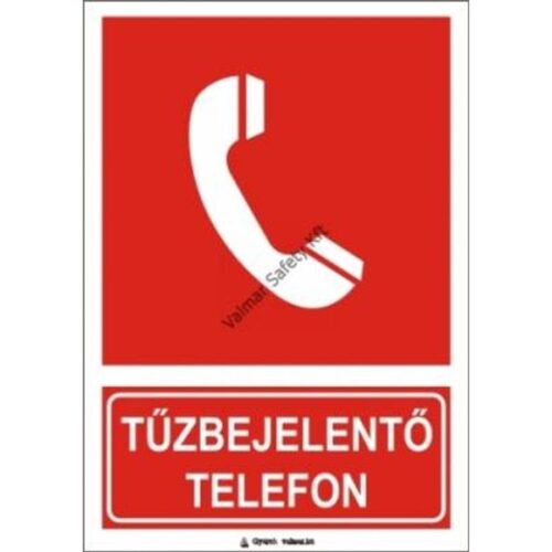 Tuzbejelento telefon(utánvilágító) pvc 150x200mm