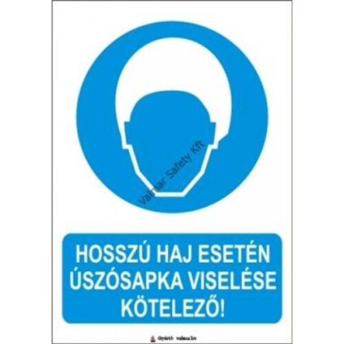 Úszósapka használata kötelezo pvc 175x250mm