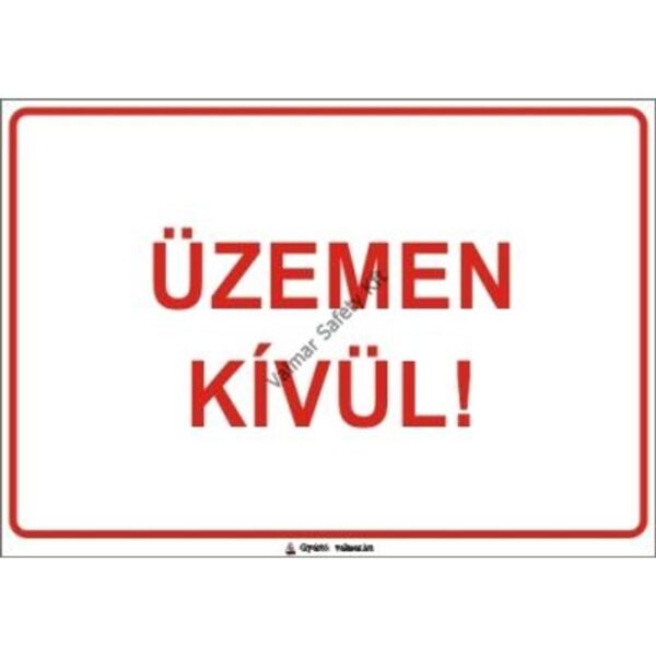Üzemen kívül(S) pvc 400x250mm