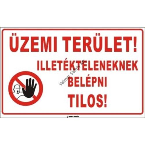 Üzemi terület pvc 400x250mm
