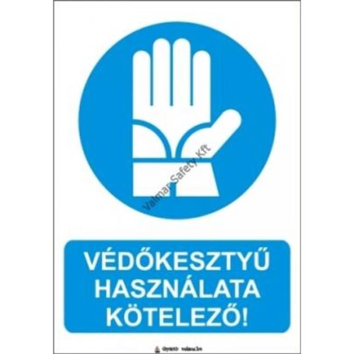 Védokesztyu használata kötelezo pvc 175x250mm