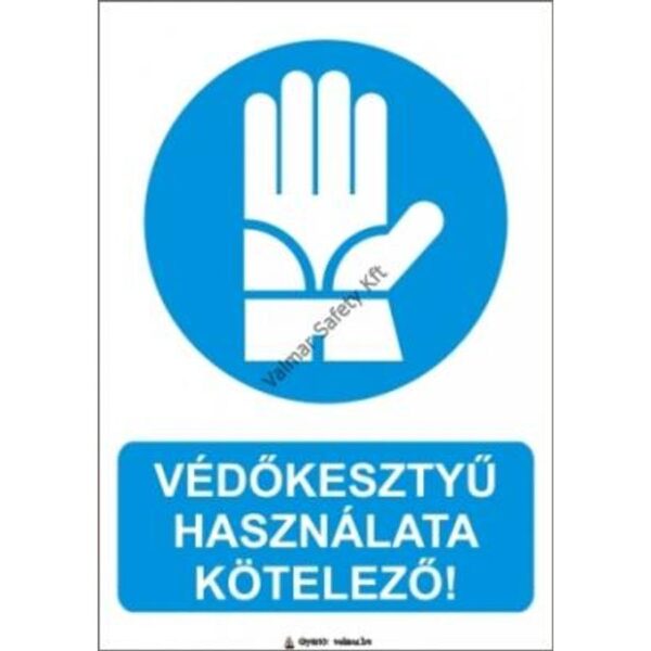 Védokesztyu használata kötelezo pvc 175x250mm