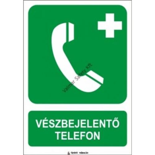 Vészbejelento telefon(T) pvc 175x250mm