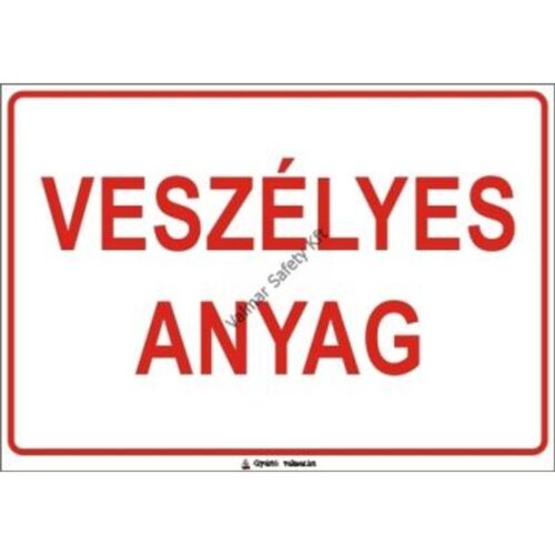 Veszélyes anyag pvc 400x250mm
