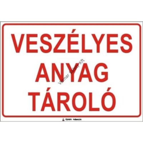 Veszélyes anyag tároló pvc 400x250mm