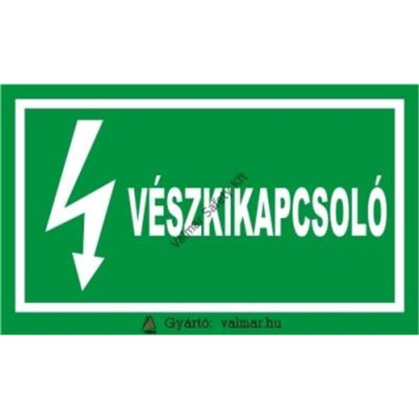 Vészkapcsoló(T) pvc 175x250mm