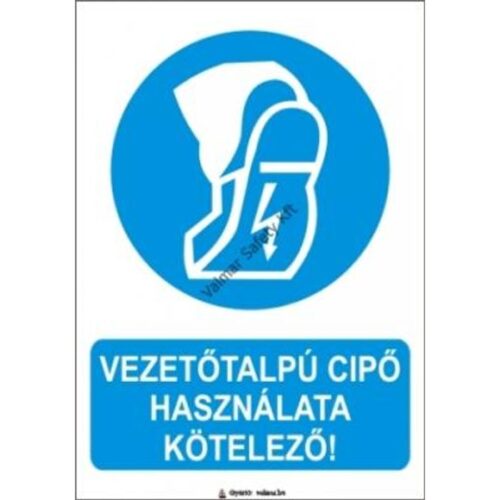 Vezetotalpú cipo használata kötelezo pvc 175x250mm