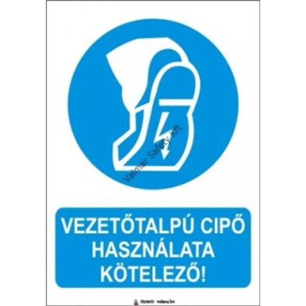 Vezetotalpú cipo használata kötelezo pvc 175x250mm
