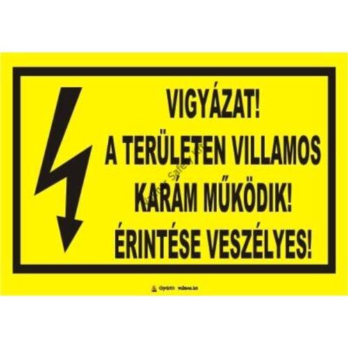 Vigyázat! A területen villamos karám muködik pvc 175x250mm