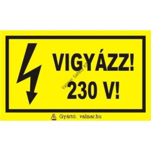 Vigyázz230 V pvc 175x250mm