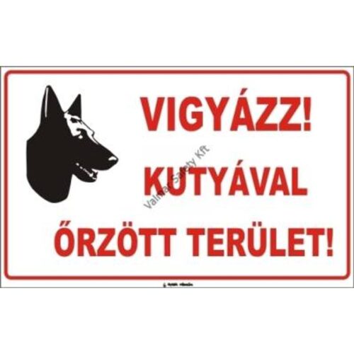 Vigyázz kutyával orzött terület pvc 400x250mm