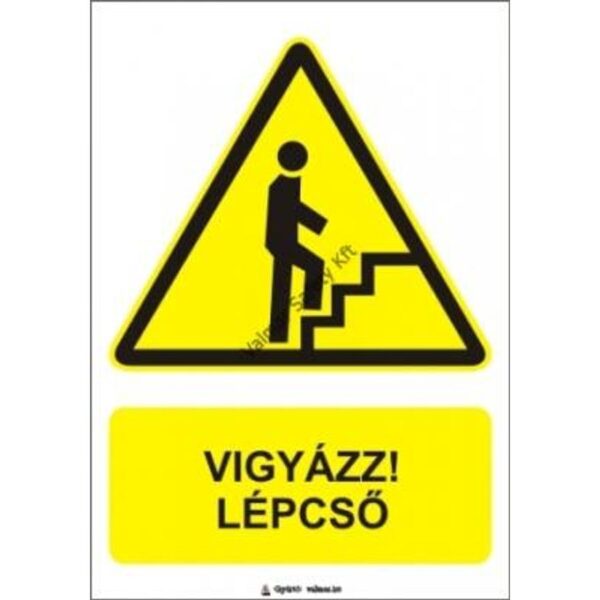 Vigyázz lépcso pvc 175x250mm
