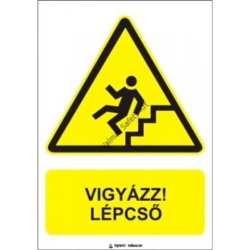 Vigyázz lépcso(T) pvc 175x250mm